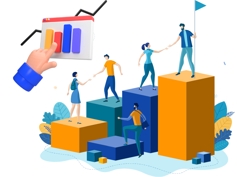 A manager reviewing service analytics on the FixiBo company dashboard