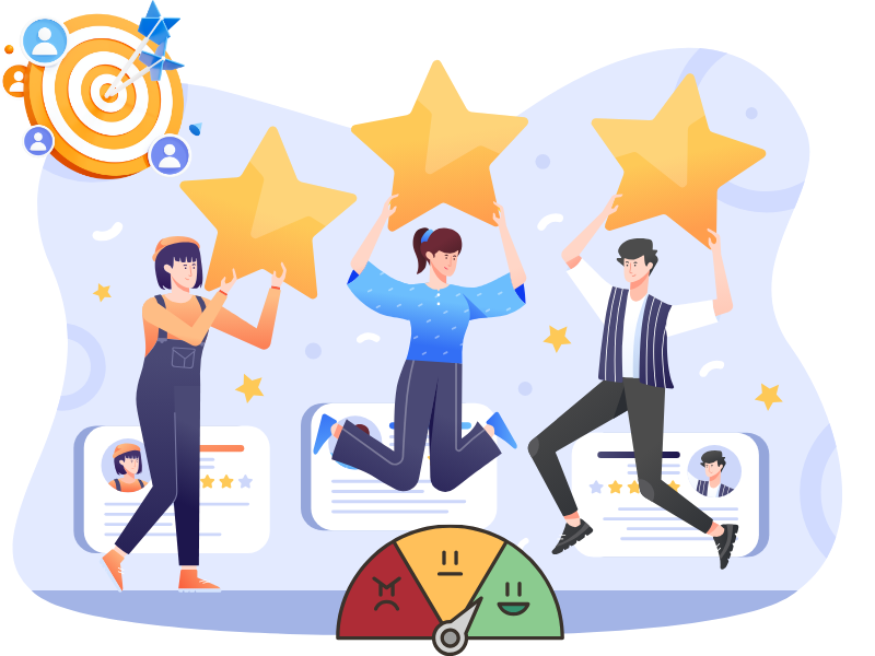 A customer happily using the FixiBo portal on a tablet